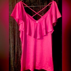 Hot Pink Ruffle Top